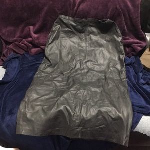 Black leather skirt